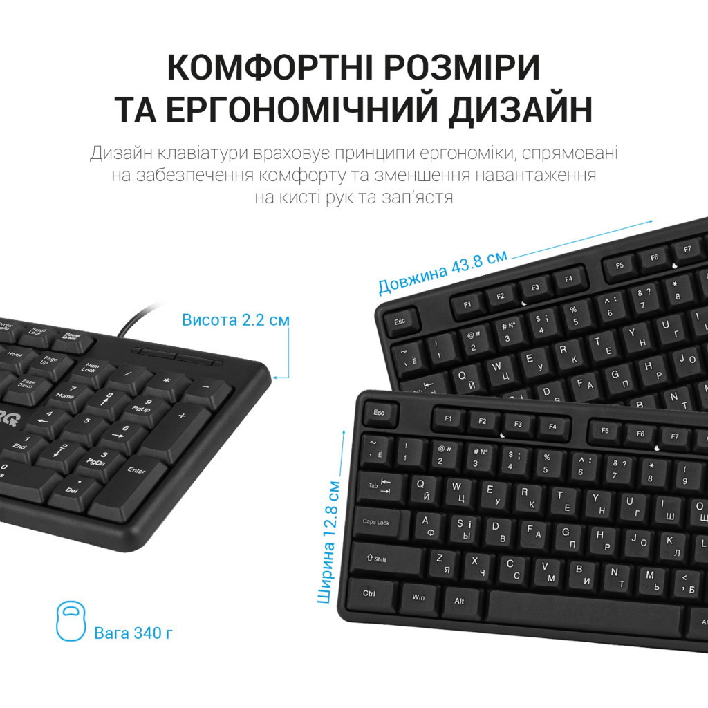 Клавіатура OfficePro SK166 USB Black (SK166) - зображення 5