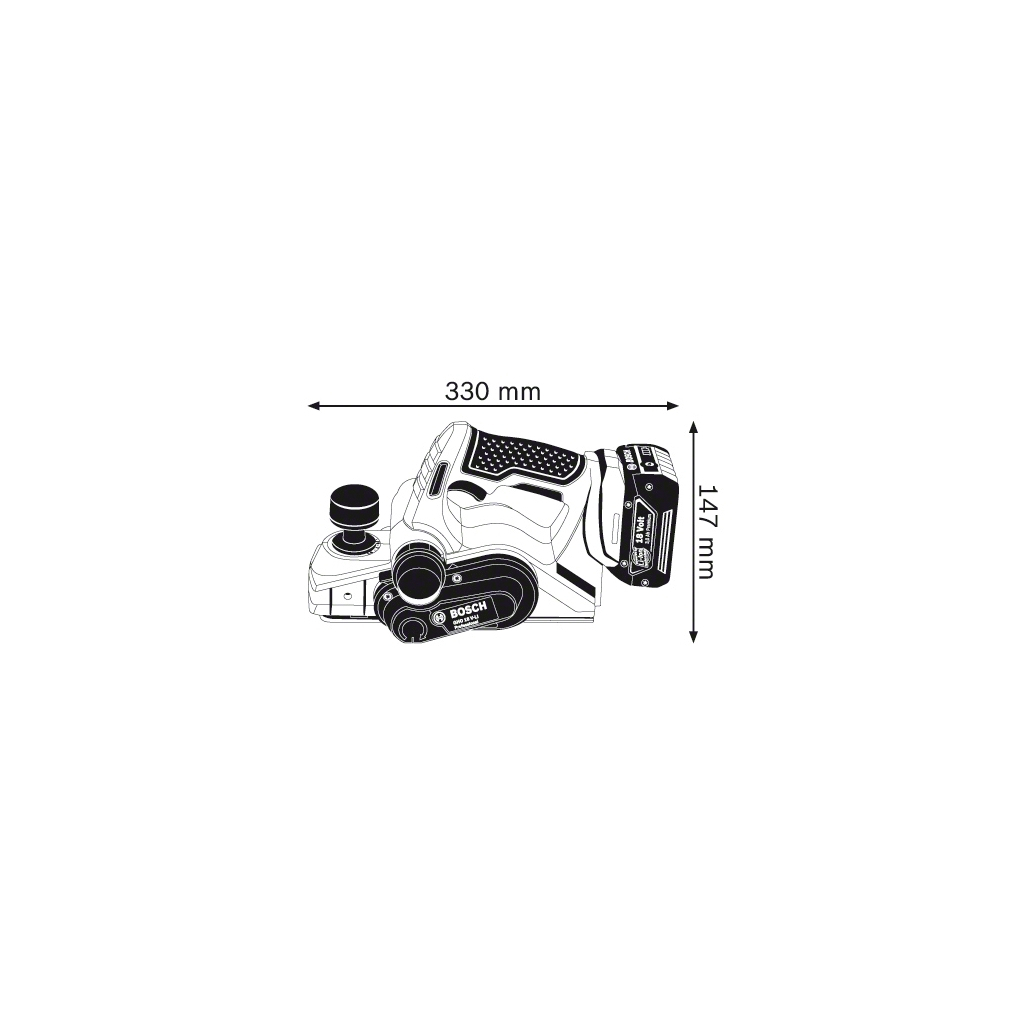 Електрорубанок Bosch GHO 18 V-LI, ніж 82мм, L-BOXX (без АКБ та ЗП) (0.601.5A0.300) - изображение 4