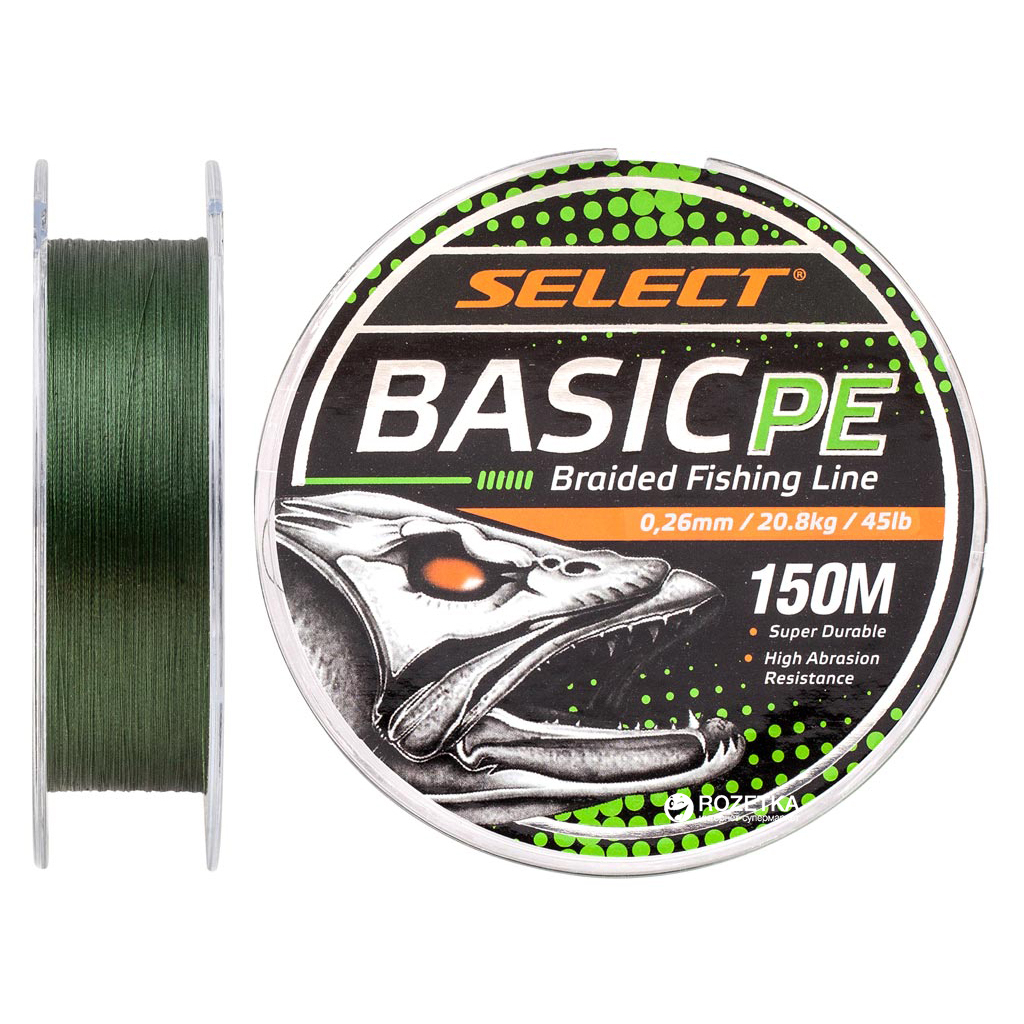 Шнур Select Basic PE 150m Dark Green 0.26mm 45lb/20.8kg (1870.18.74) - зображення 1