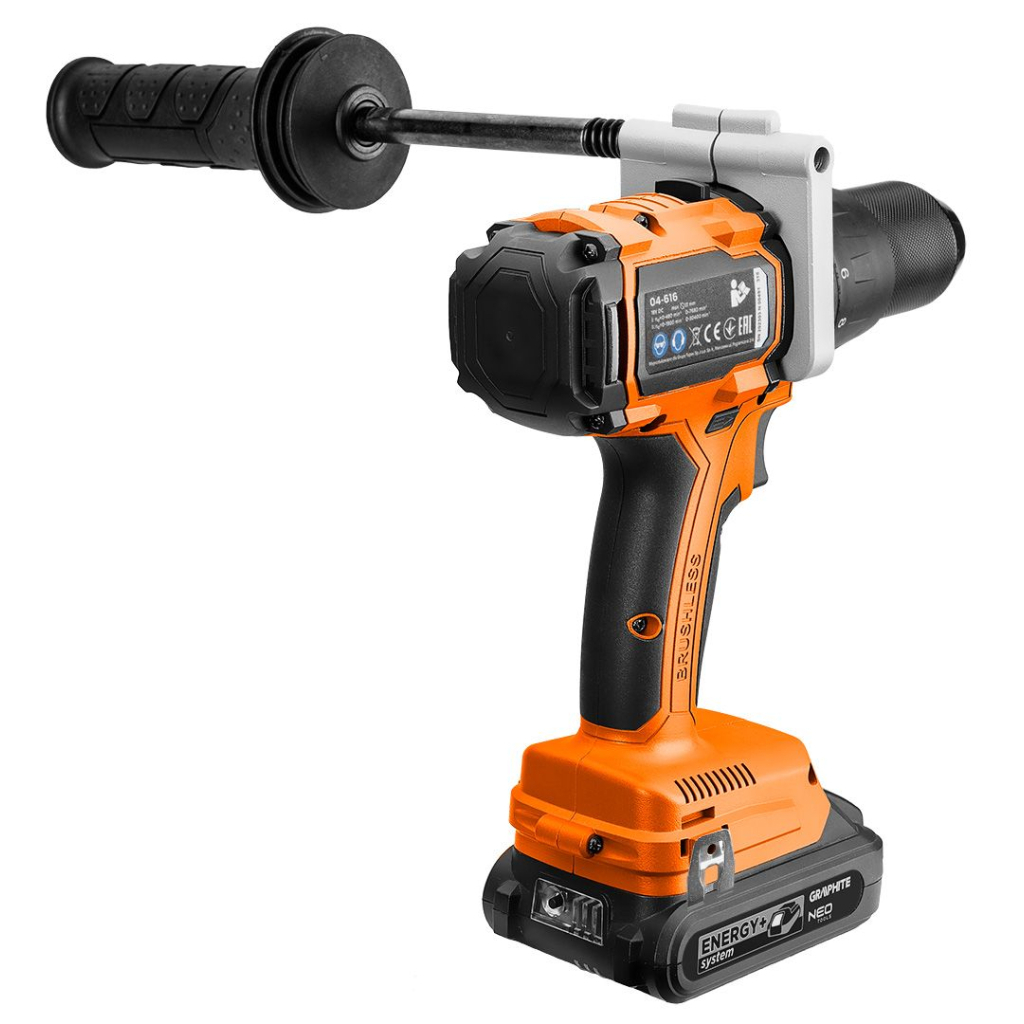 Шуруповерт Neo Tools Energy+ 18V, безщітковий, 100Нм, 0-480/0-1900об/хв 1.56кг (без АКБ та ЗП) (04-616) - зображення 4
