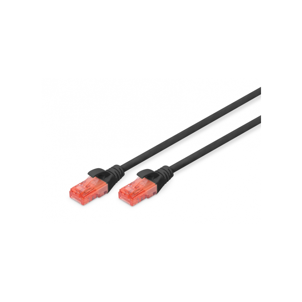 Патч-корд 10м, CAT 6 UTP, AWG 26/7, Cu, LSZH, black Digitus (DK-1617-100/BL) - зображення 1