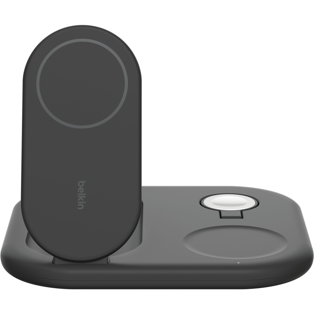 Зарядний пристрій Belkin 3in1 Magnetic Foldable iPhone/Watch/AirPods Qi2 15W black (WIZ029VFBK) - зображення 1