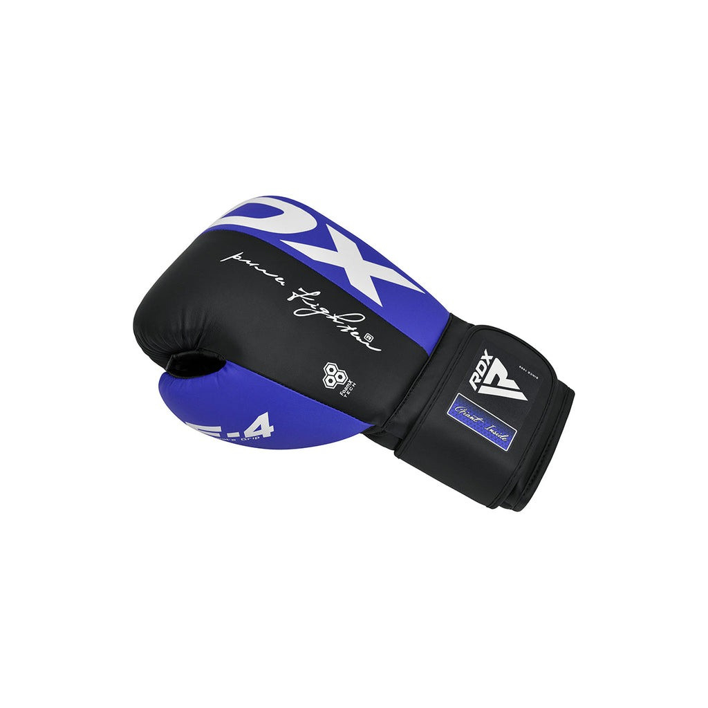 Боксерські рукавички RDX F4 Boxing Sparring Gloves Hook & Loop Blue/Black 10 унцій (BGR-F4U-10OZ) - зображення 3