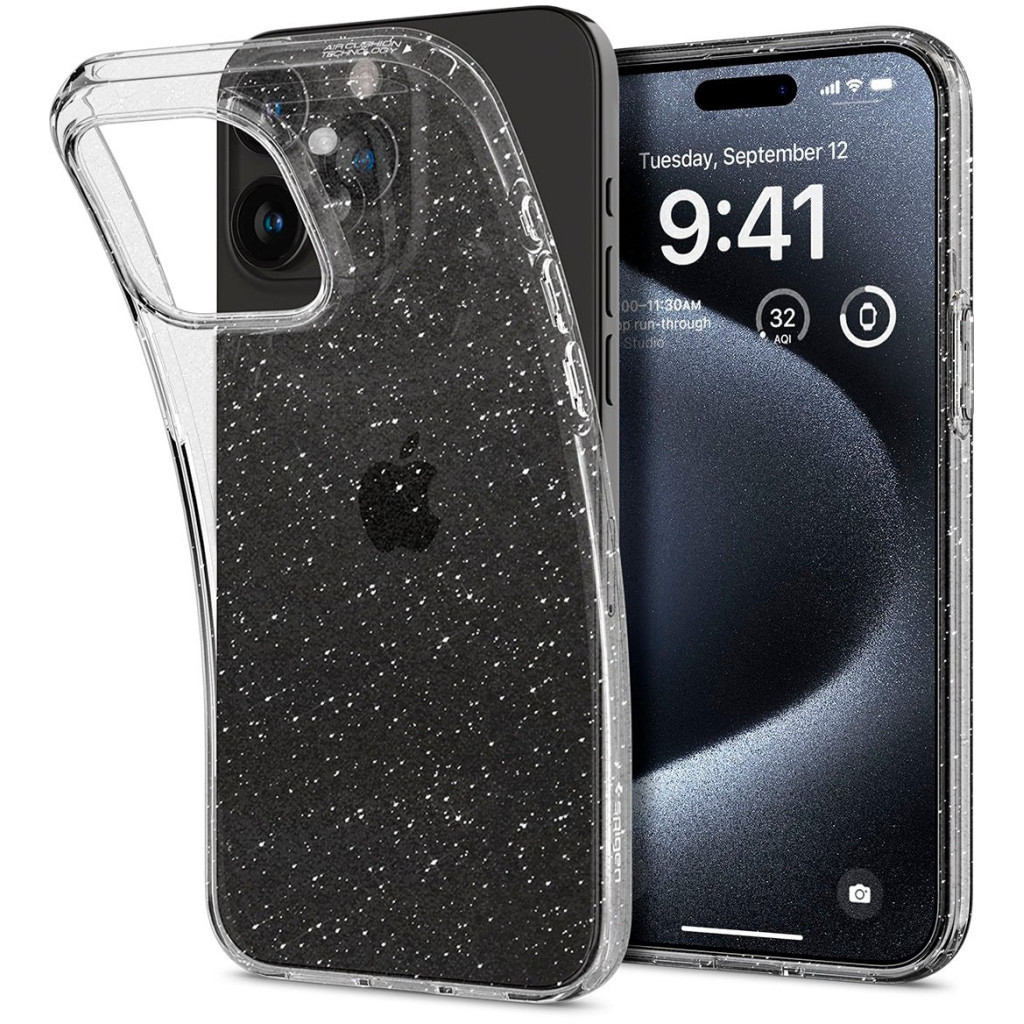 Чохол до мобільного телефона Spigen Apple iPhone 15 Pro Liquid Crystal Glitter Crystal Quartz (ACS06701) - изображение 11