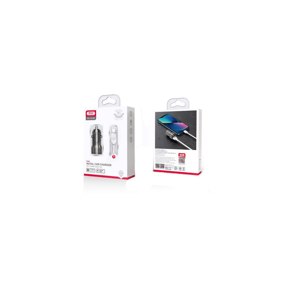 Зарядний пристрій XO CC48 2.4A/2 USB + microUSB Grey (XO-CC48m-GR) - зображення 4