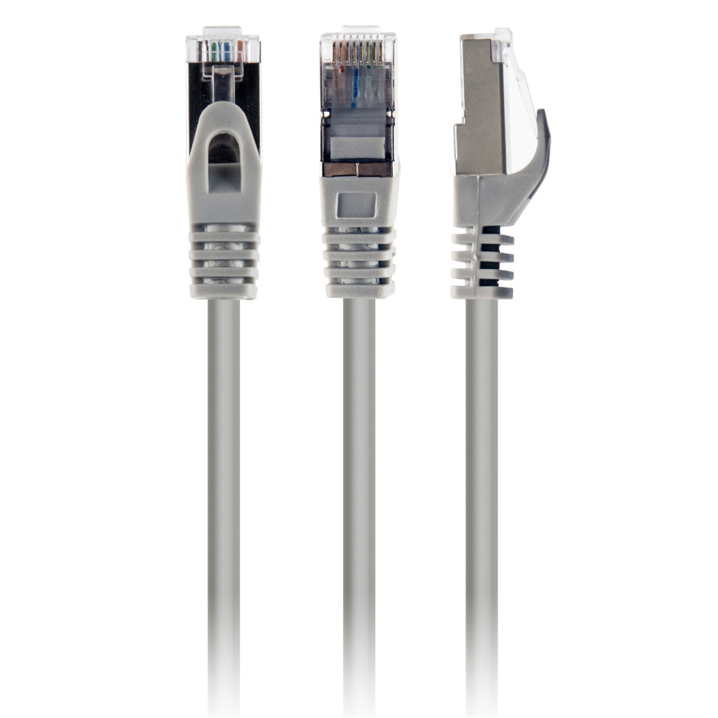 Патч-корд Cablexpert 1м S/FTP Cat 6A CU LSZH grey (PP6A-LSZHCU-1M) - зображення 1