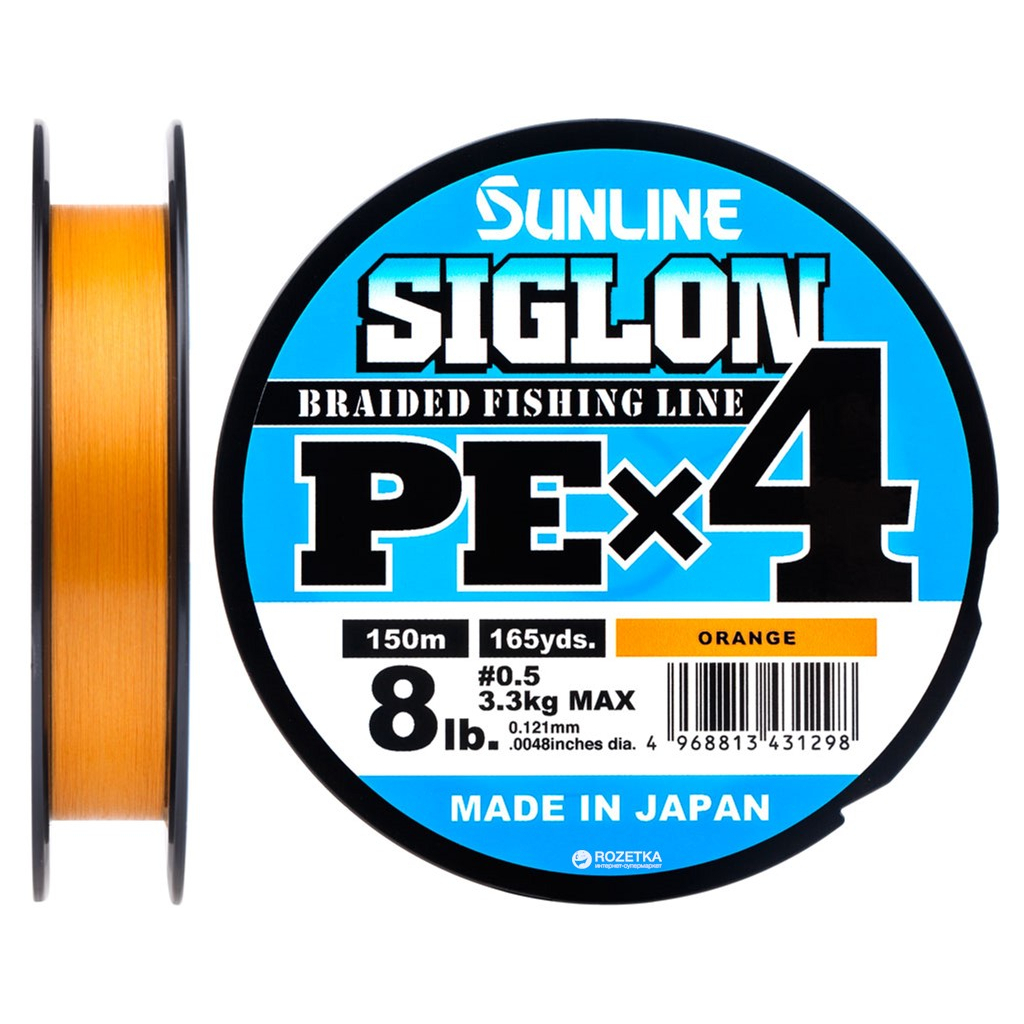 Шнур Sunline Siglon PE н4 150m 0.5/0.121mm 8lb/3.3kg Помаранч (1658.09.29) - зображення 1