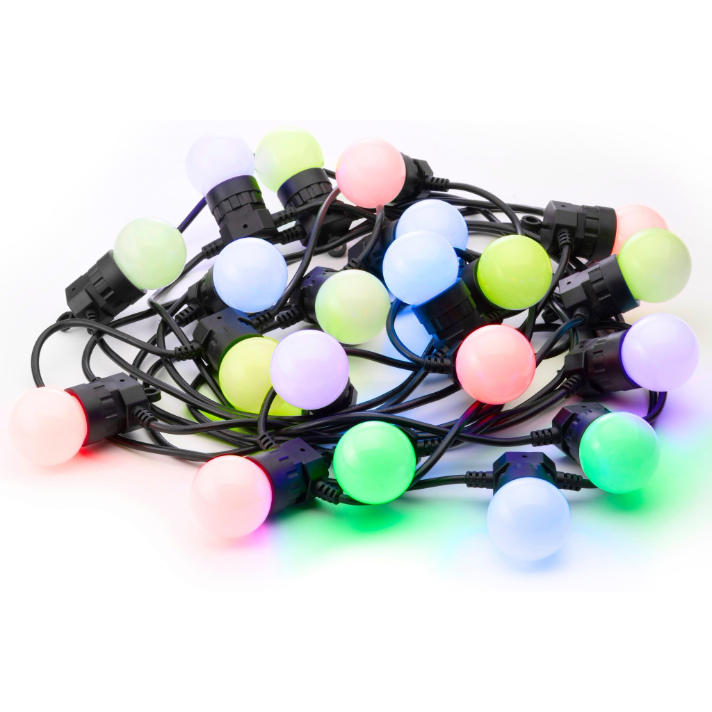 Гірлянда Twinkly Smart LED Festoon RGB 20, G45, Gen II, IP44, 10м, чорний (TWF020STP-BEU) - зображення 3