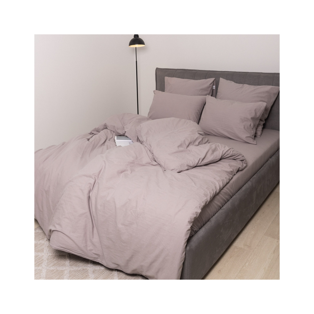 Постільна білизна MirSon Gray beige Варена бавовна 200х220 (2200007885275) - зображення 1