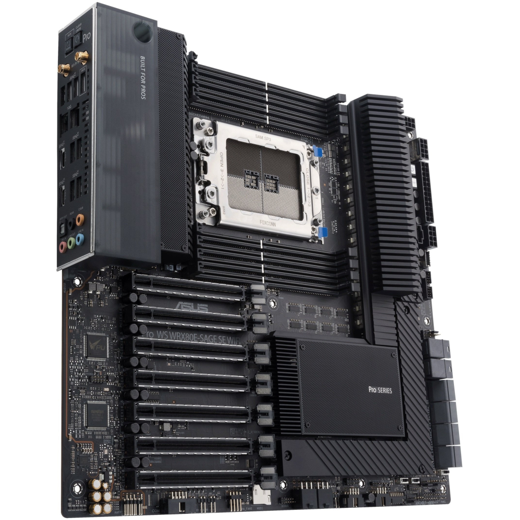 Серверна материнська плата ASUS PRO WS WRX80E-SAGE SE WIFI sWRX8 WRX80 8xDDR4 M.2 WiFi BT EATX (90MB1590-M0EAY0) - зображення 1