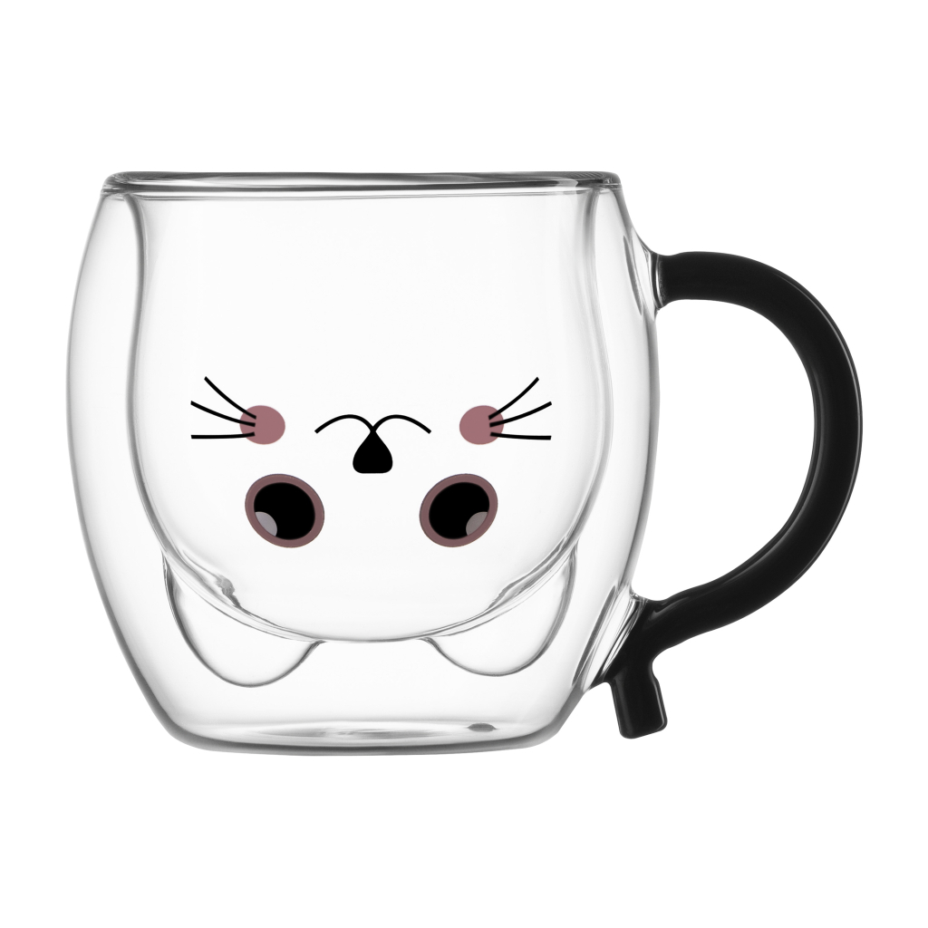 Набір чашок Ardesto Animals BAR 250 мл 2 шт прозорий (AR2625BAR) - изображение 2