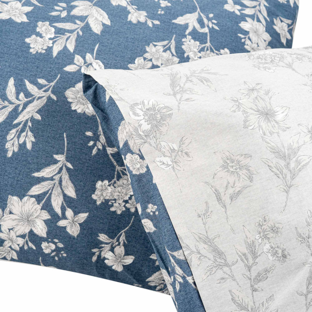 Постільна білизна Ardesto Gloria сатин квіти синій євро 200х220 (ART2022FB) - зображення 7