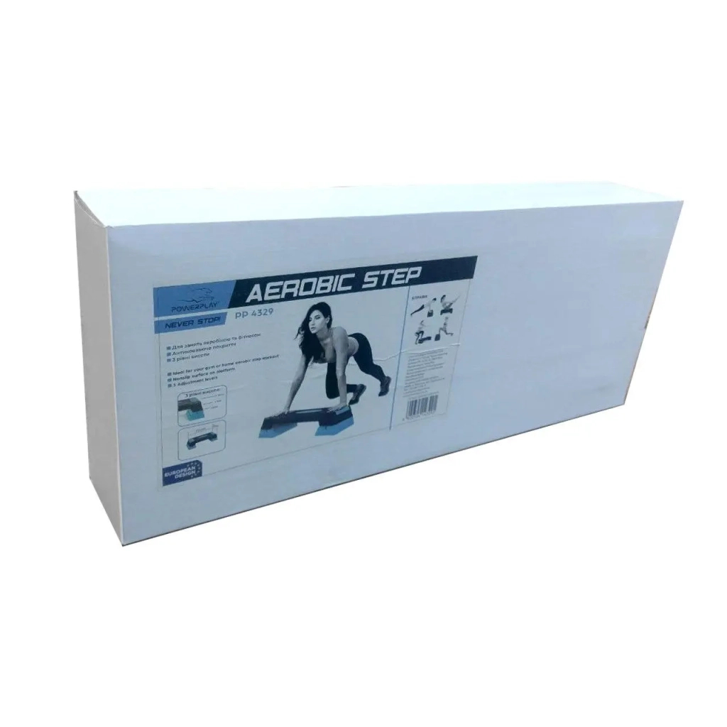 Степ-платформа PowerPlay 3 рівні Чорно-блакитна (PP_4329_(3)_Black/Blue) - зображення 4