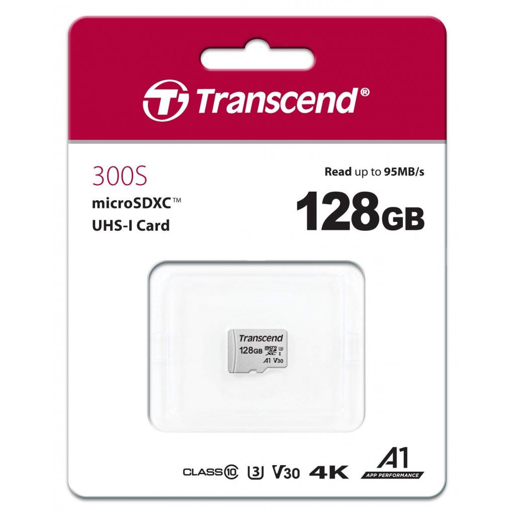 Карта пам'яті Transcend 128GB microSDXC class 10 UHS-I U3 A1 (TS128GUSD300S) - зображення 2