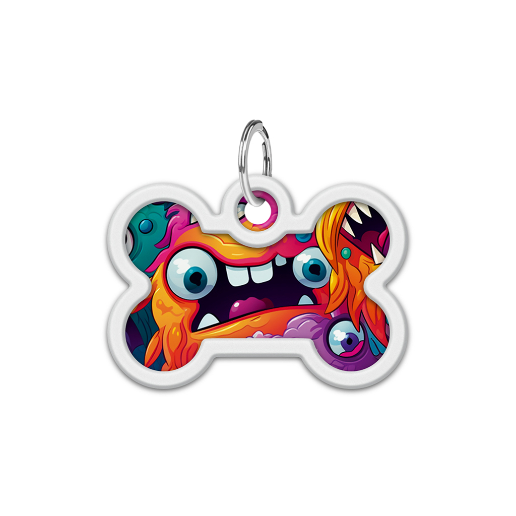 Адресник для тварин WAUDOG Smart ID з QR паспортом "Зубасті монстри", кістка 40х28 мм (231-4048) - зображення 2