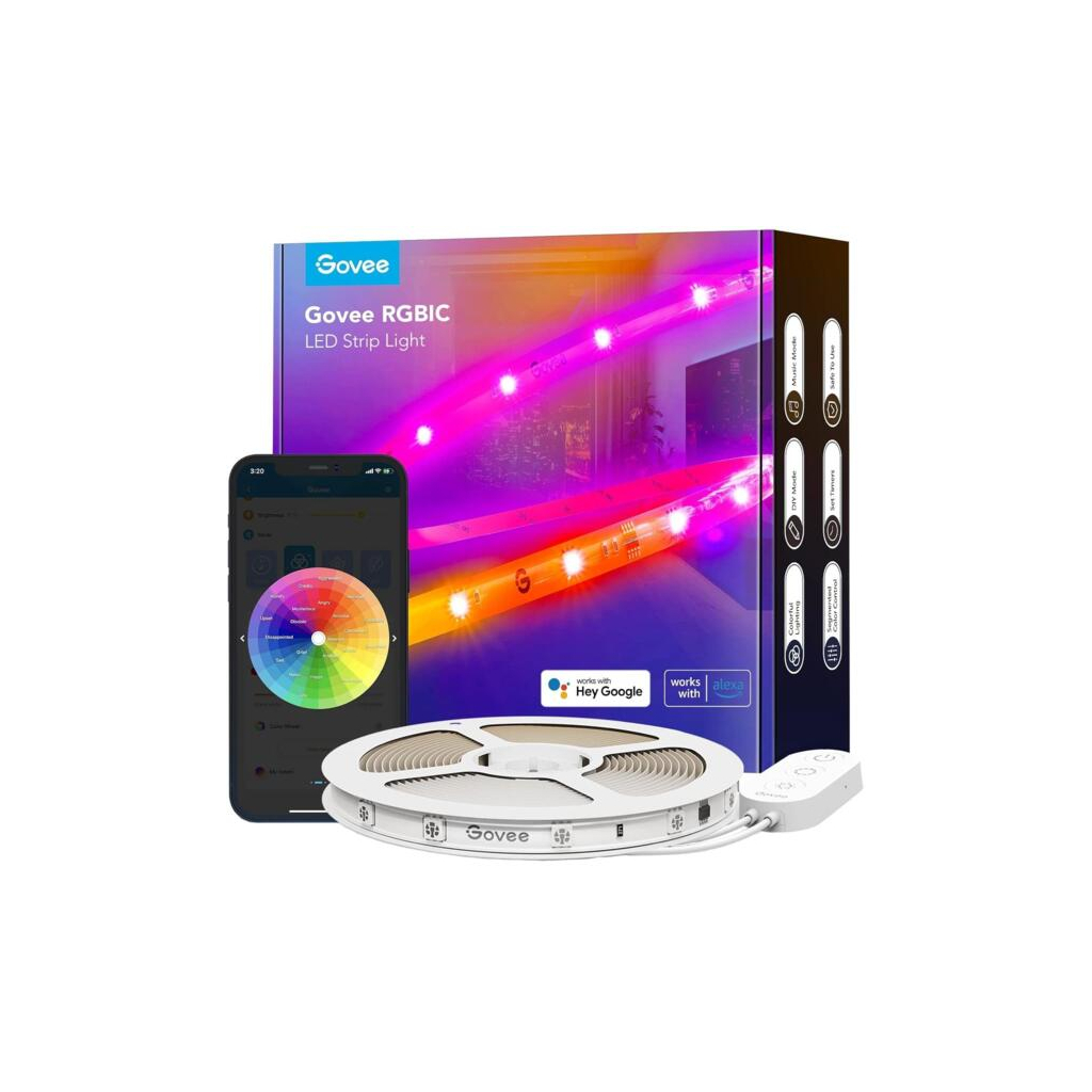 Світлодіодна стрічка Govee H612A S With Protective Coating, 5.0m, RGBICW, WI-FI/Bluetooth, white (H612ACD1) - зображення 1