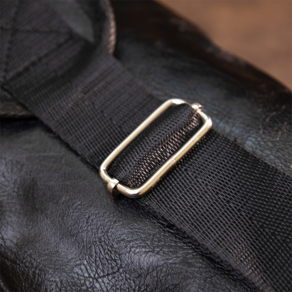 Сумка Vintage Через плече на два відділення шкірзам Чорна (20559) - зображення 8