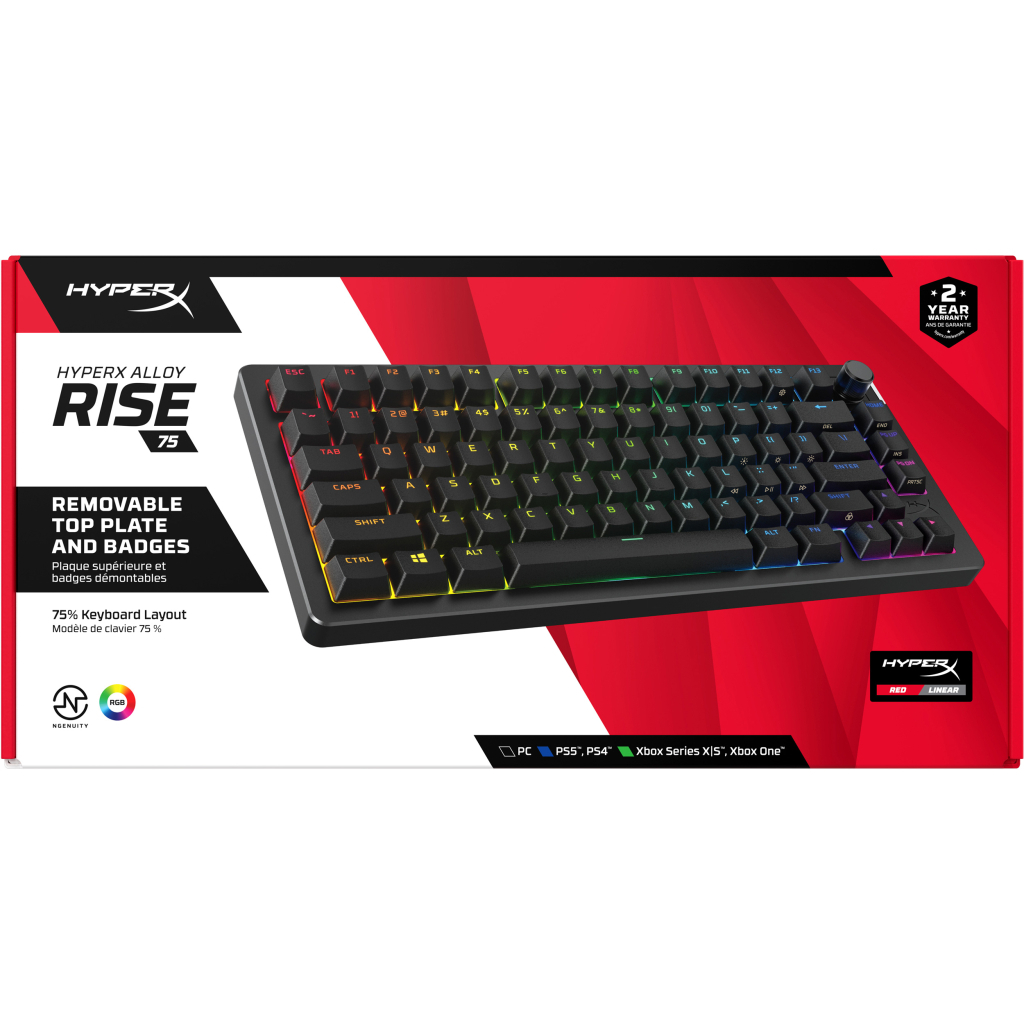 Клавіатура HyperX Alloy Rise 75 PBT HX Red USB UA Black (7G7A4AA) - зображення 6