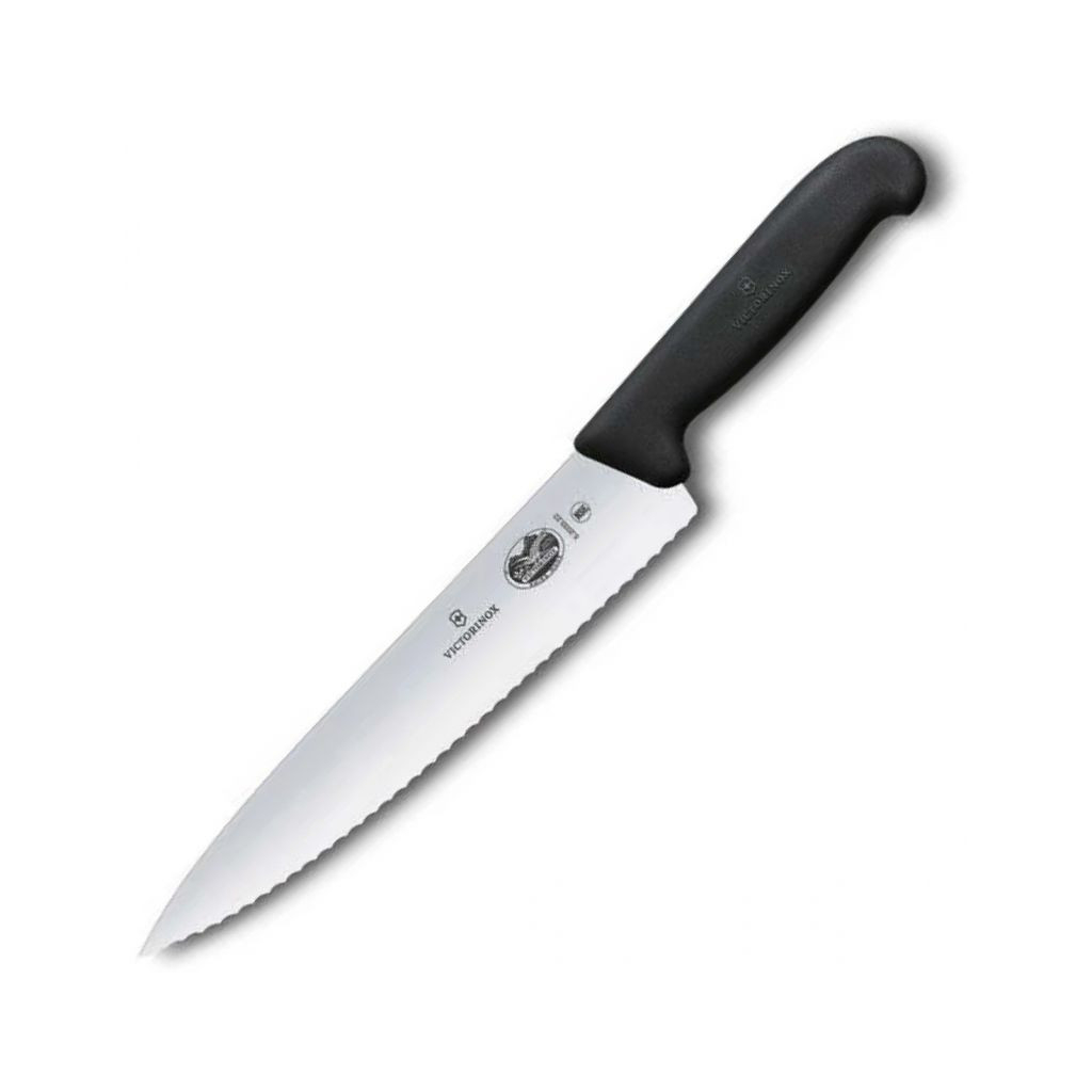 Кухонний ніж Victorinox Fibrox Carving 19 см Serrated Black (5.2033.19) - зображення 2