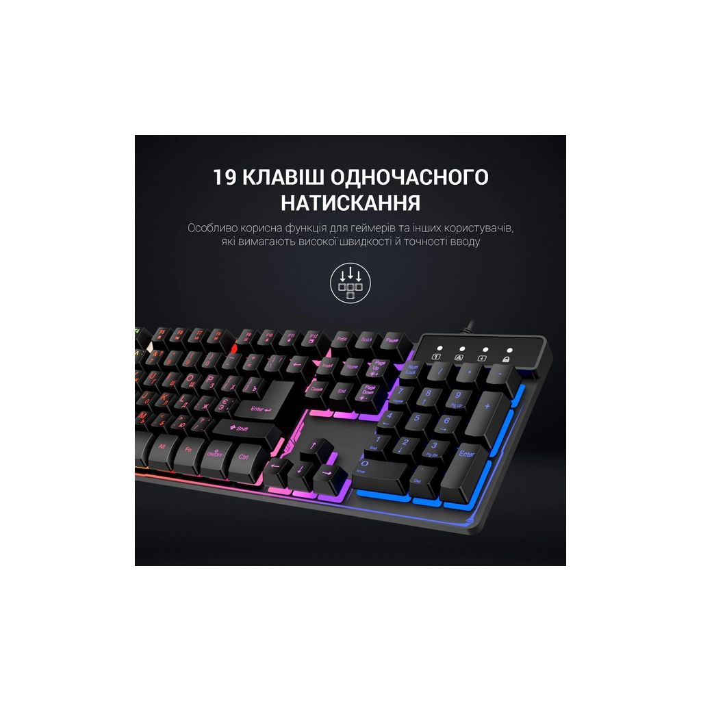 Клавіатура GamePro GK576 Nitro+ USB Black - зображення 9