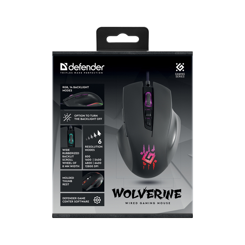 Мишка Defender Wolverine GM-700L RGB USB Black (52700) - зображення 7