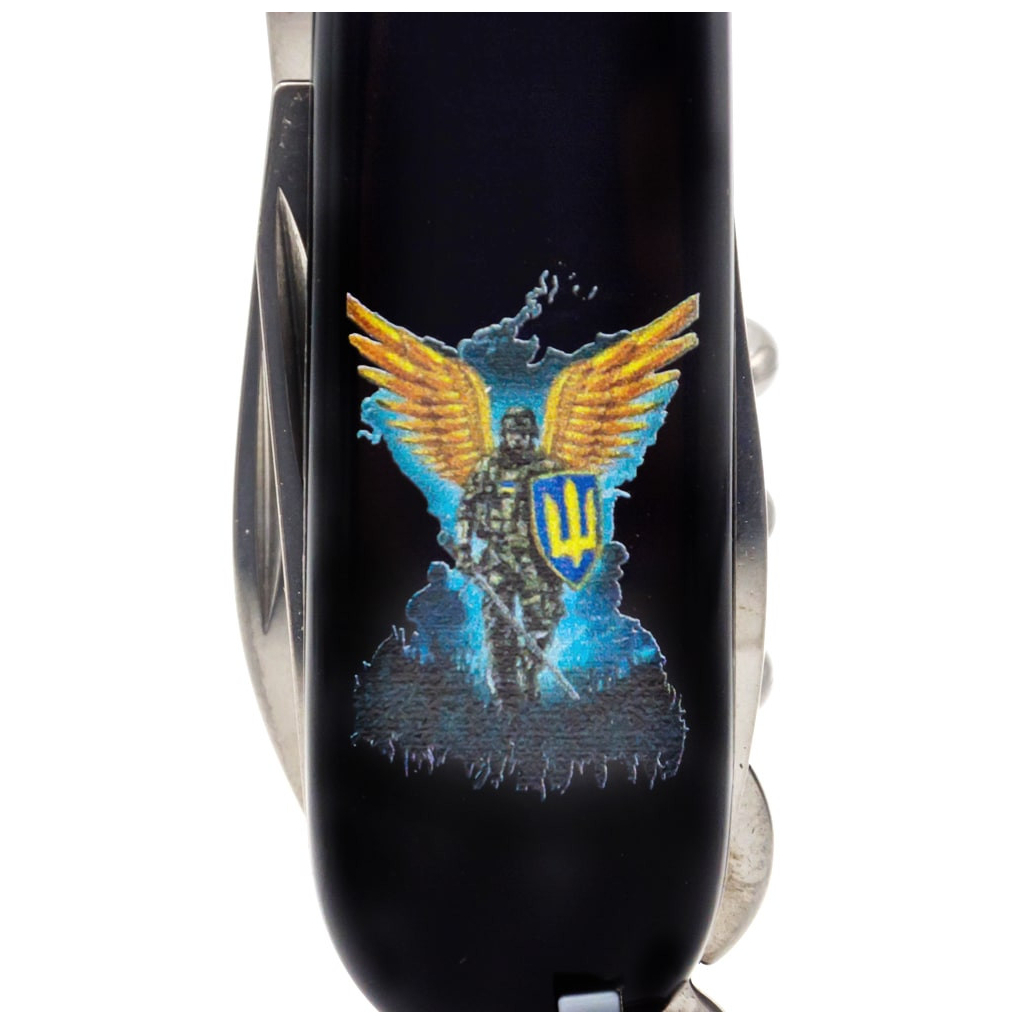 Ніж Victorinox Huntsman Ukraine Black "Янгол ЗСУ" (1.3713.3_T1061u) - зображення 4