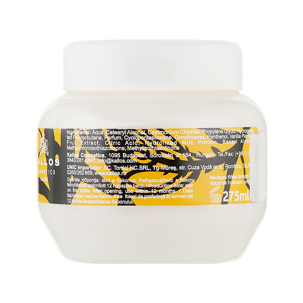 Маска для волосся Kallos Cosmetics Vanilla Shine Hair для сухого та тьмяного волосся 275 мл (5998889506216) - зображення 2