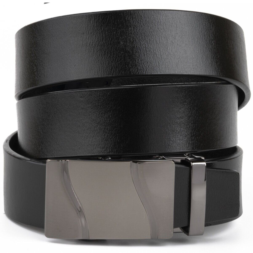 Ремінь Vintage Чоловічий з пряжкою хвиля Чорний (20250) - зображення 1