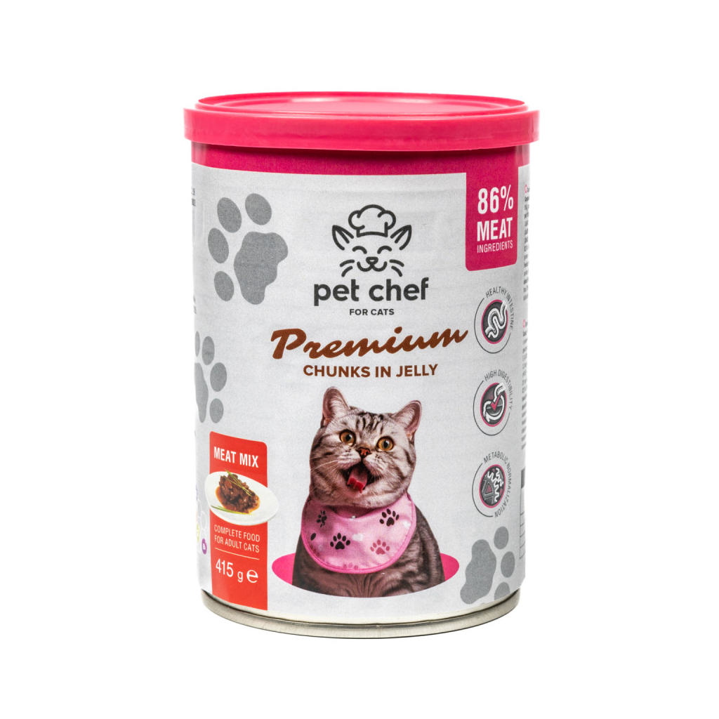 Вологий корм для кішок Pet Chef М'ясний мікс 415 г (4820255193571) - зображення 1