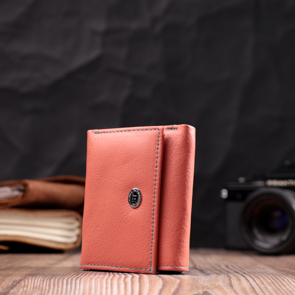 Гаманець ST Leather З натуральної шкіри Помаранчевий (19505) - зображення 8