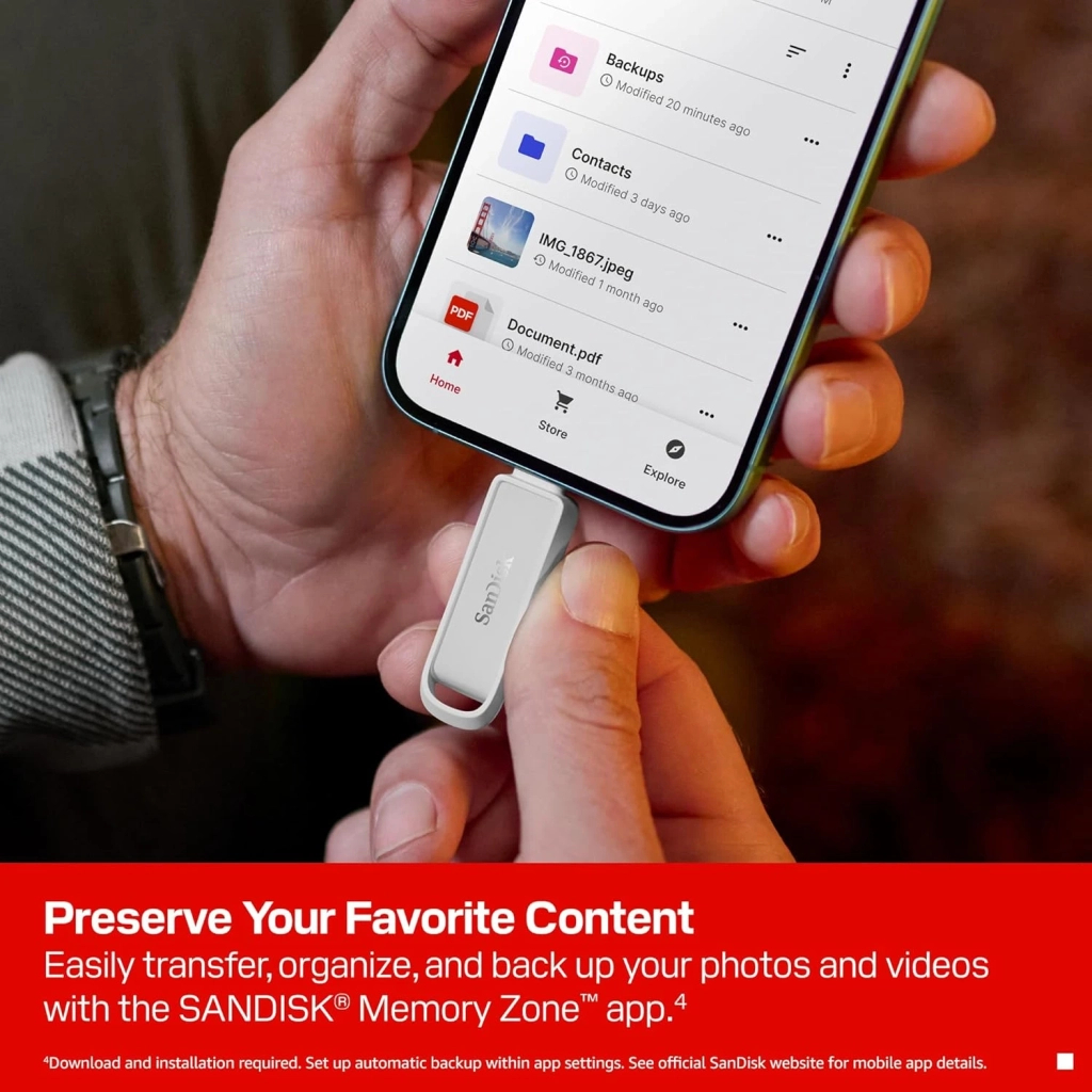 USB флеш накопичувач SanDisk 128GB Phone Drive Arctic White Type-C USB 3.2 (SDIXS0N-128G-GN6NE) - зображення 6
