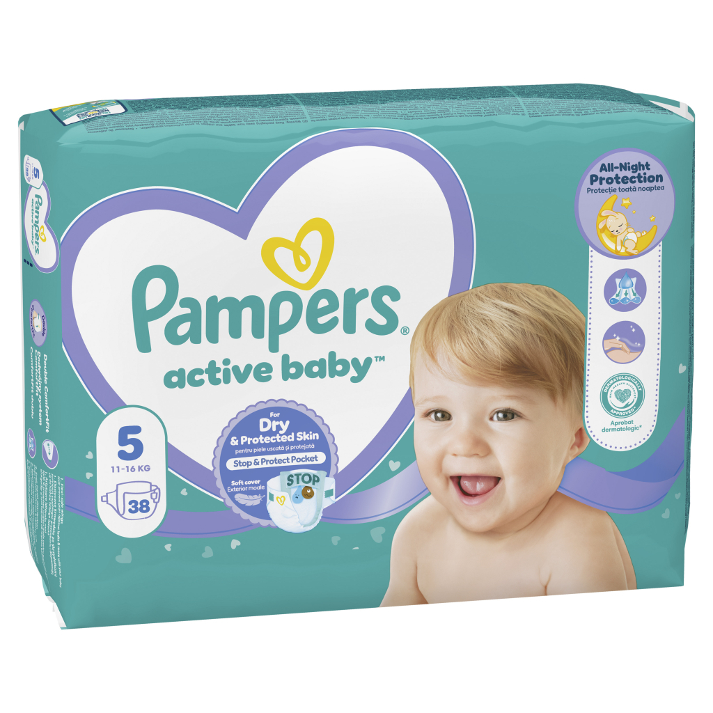 Підгузки Pampers Active Baby Junior Размер 5 (11-16 кг) 38 шт (8006540207796) - зображення 2