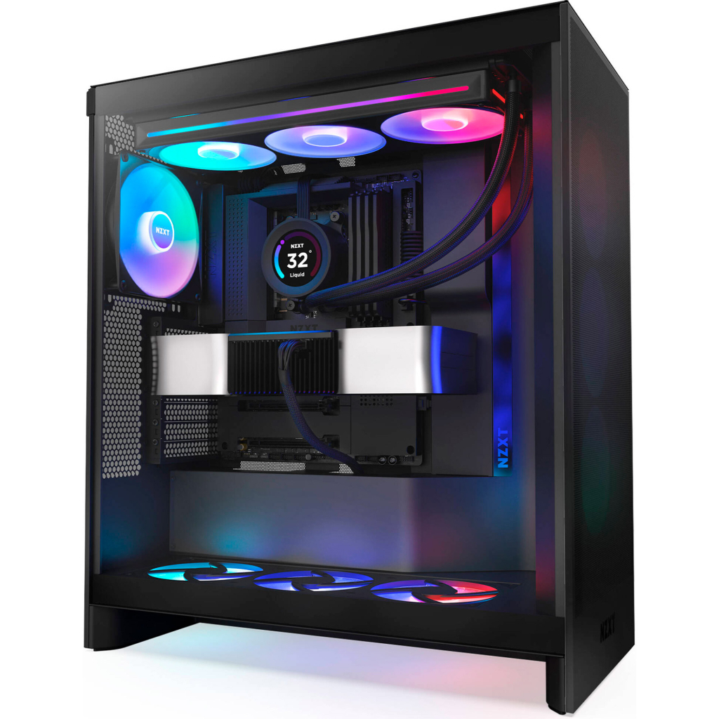 Корпус NZXT H7 Flow RGB All Black (CM-H72FB-R1) - зображення 9