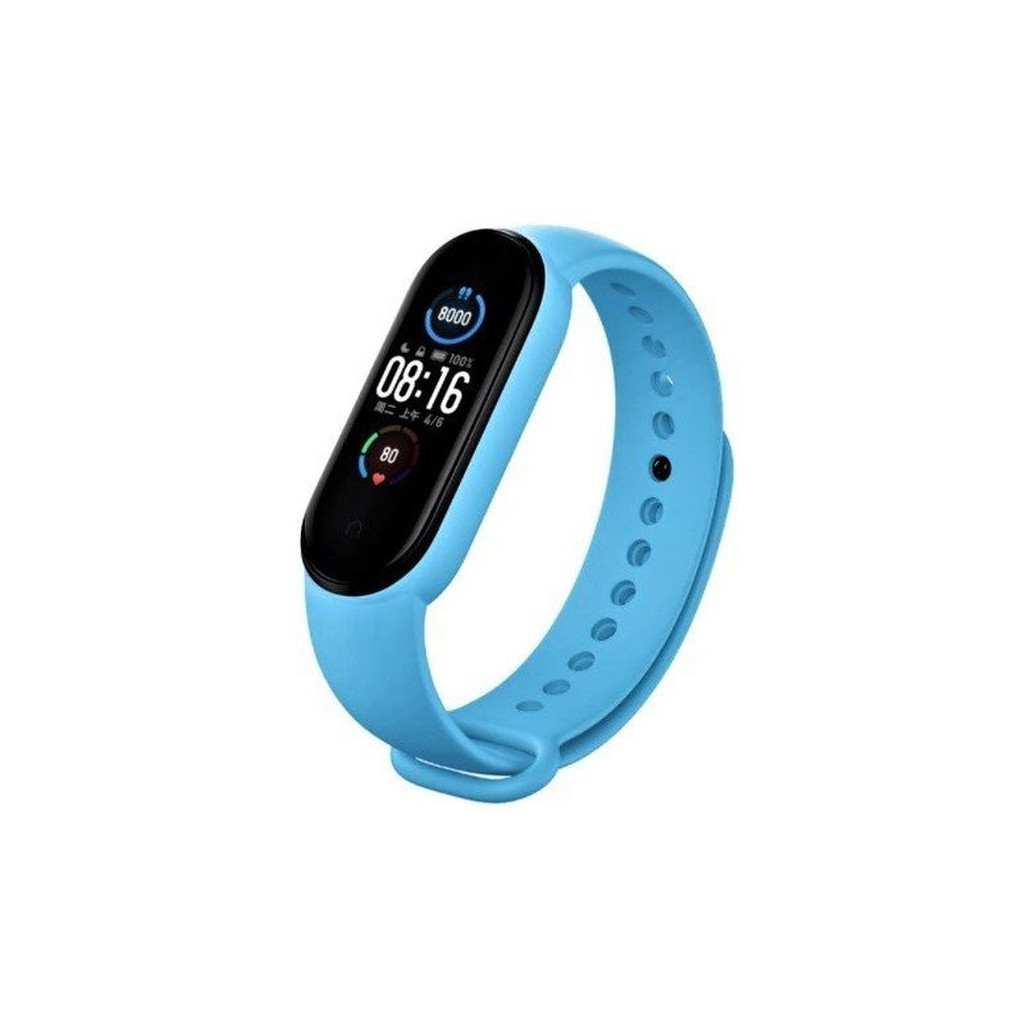 Ремінець до фітнес браслета BeCover Silicone для Xiaomi Mi Smart Band 5/6/7 Light Blue (707653) - зображення 1