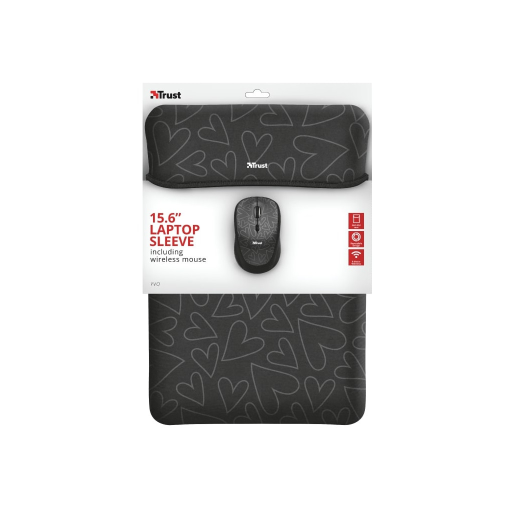 Чохол до ноутбука Trust 15.6" Yvo Mouse & Sleeve Black-hearts + mouse (23440) - изображение 11
