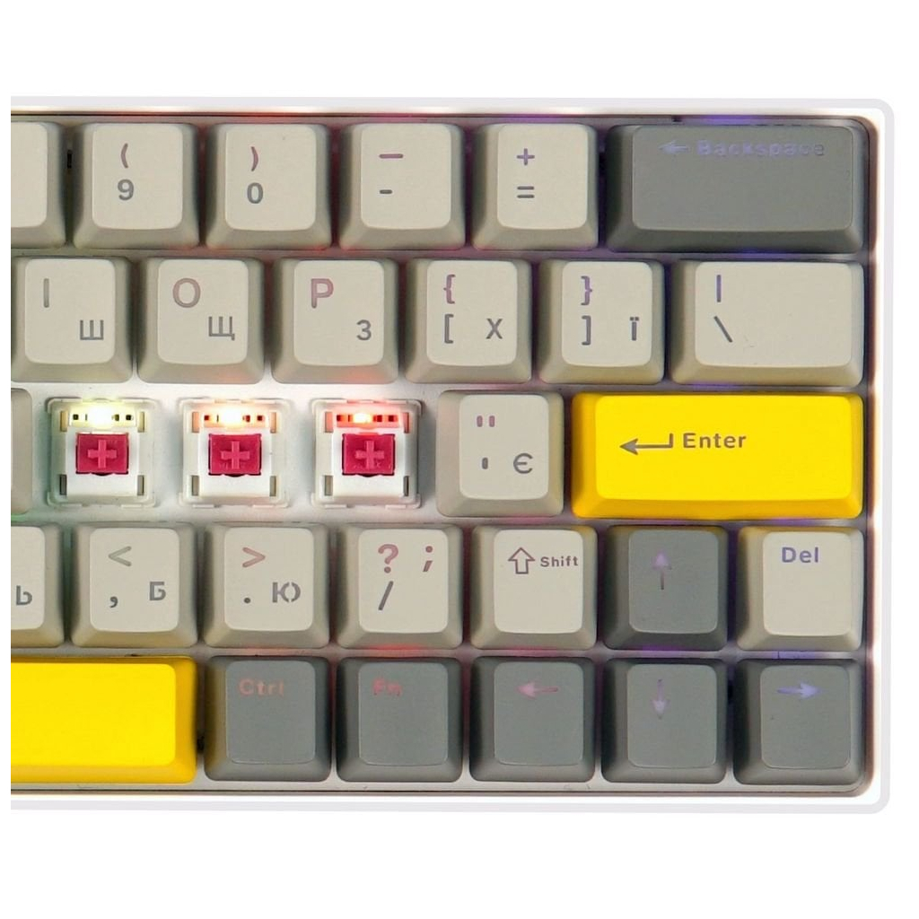 Клавіатура Epomaker EP64 60 Mulan Switch Hot-Swap RGB Wireless/Bluetooth/USB UA White (EP64-W-M) - зображення 2