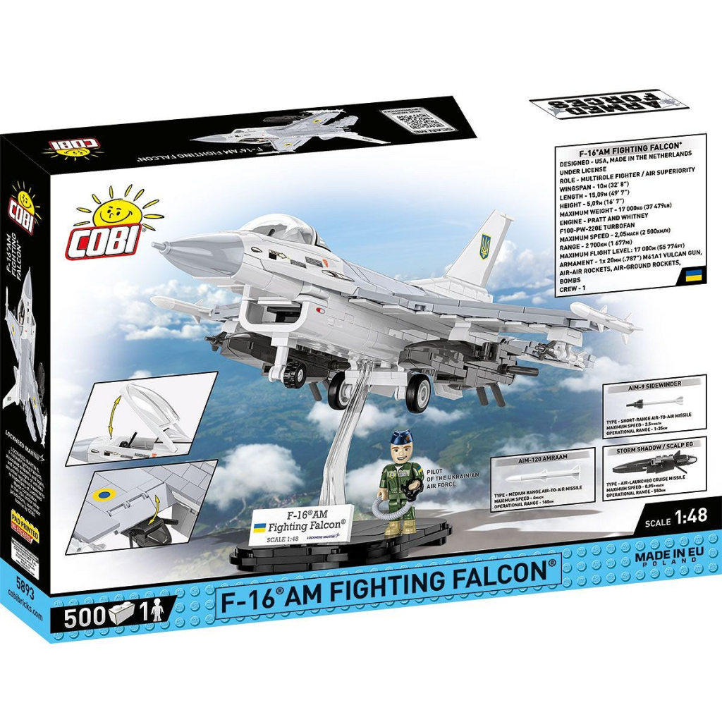 Конструктор Cobi Літак F-16C Fighting Falcon (UA), 500 деталей (COBI-5893) - зображення 5