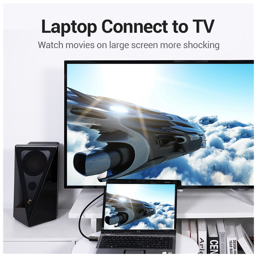 Кабель мультимедійний HDMI M to HDMI M 1.0m 8K cotton braided black VENTION (AAUBF) - picture 6