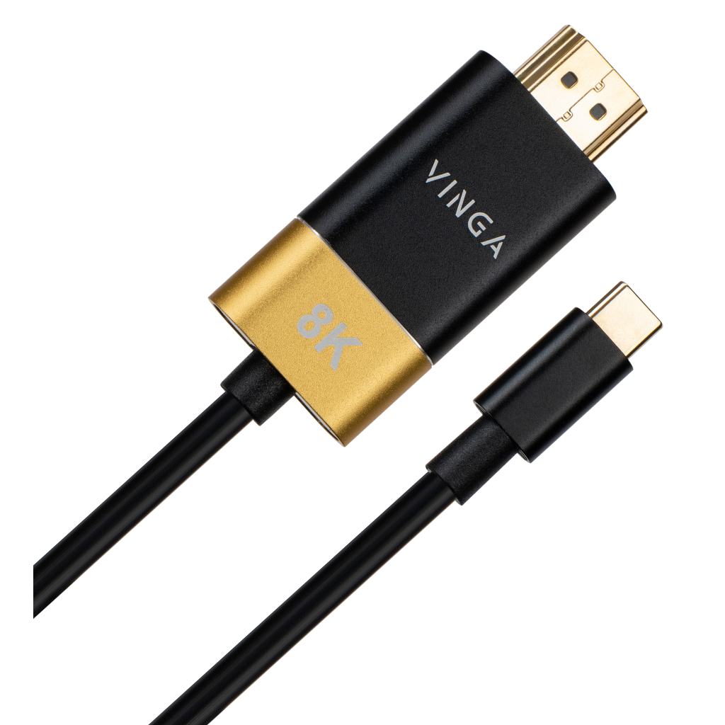 Кабель мультимедійний USB-C to HDMI 1.5m v2.1 8K60Hz Gold plated Vinga (VCPVCCH2115) - зображення 2