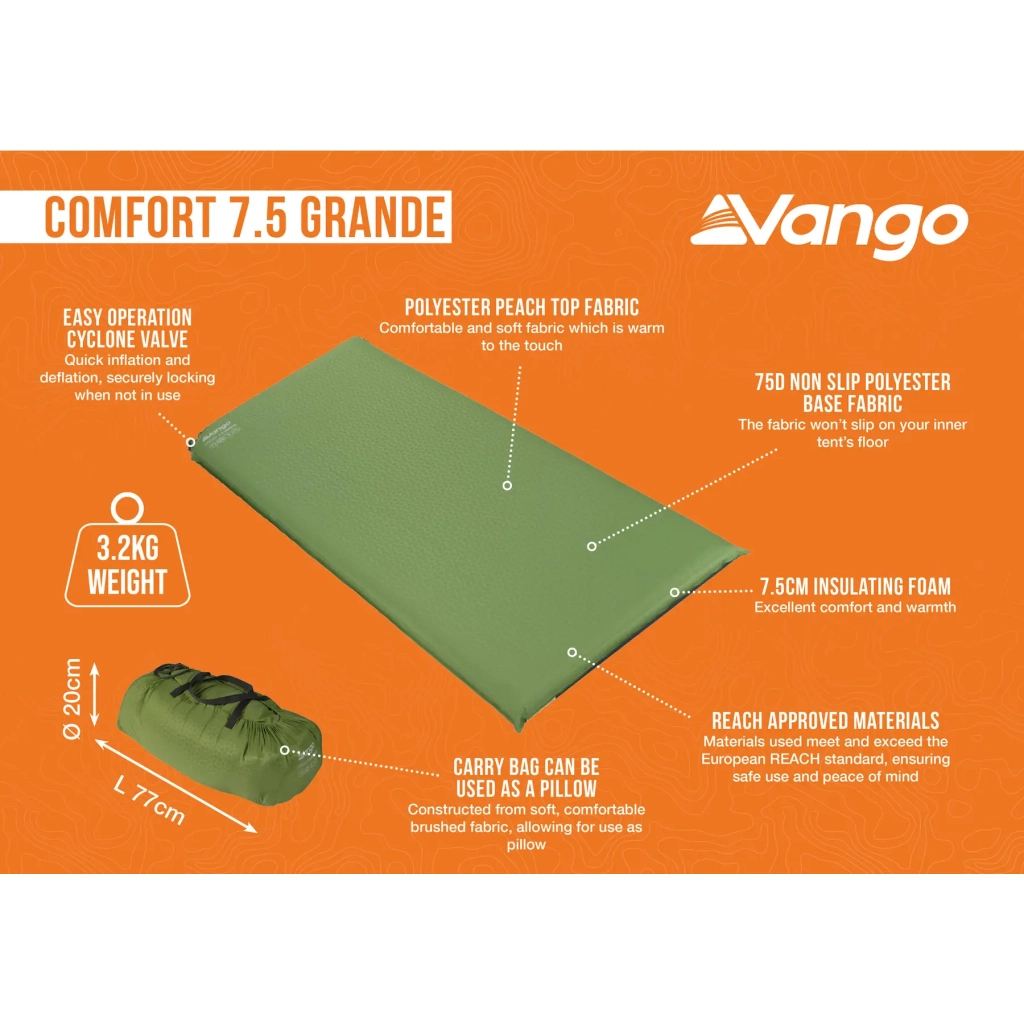 Туристичний килимок Vango Comfort 7.5 Grande Herbal (929164) - зображення 5