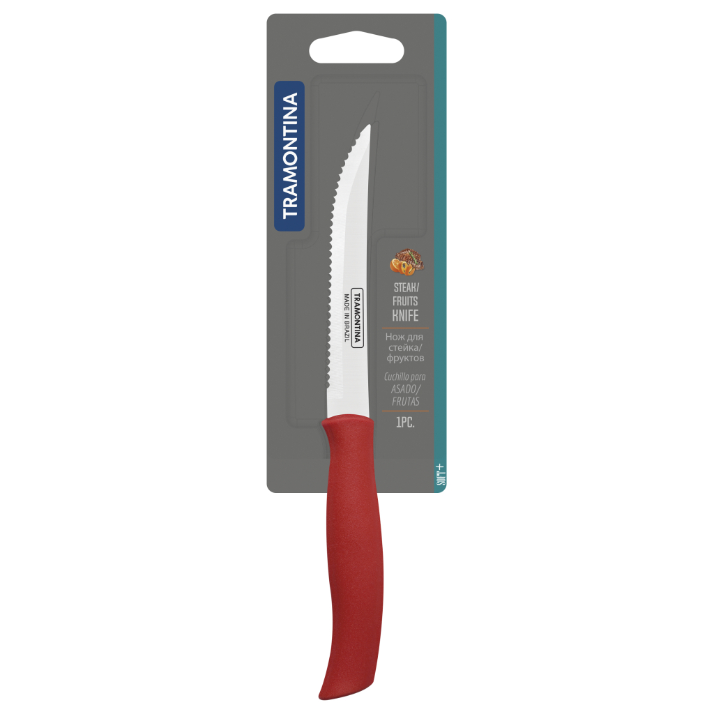 Кухонний ніж Tramontina Soft Plus Red Steak 127 мм (23661/175) - зображення 3