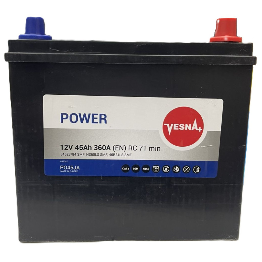 Акумулятор автомобільний Vesna 45 Ah/12V Japan Euro (415 645) - зображення 1