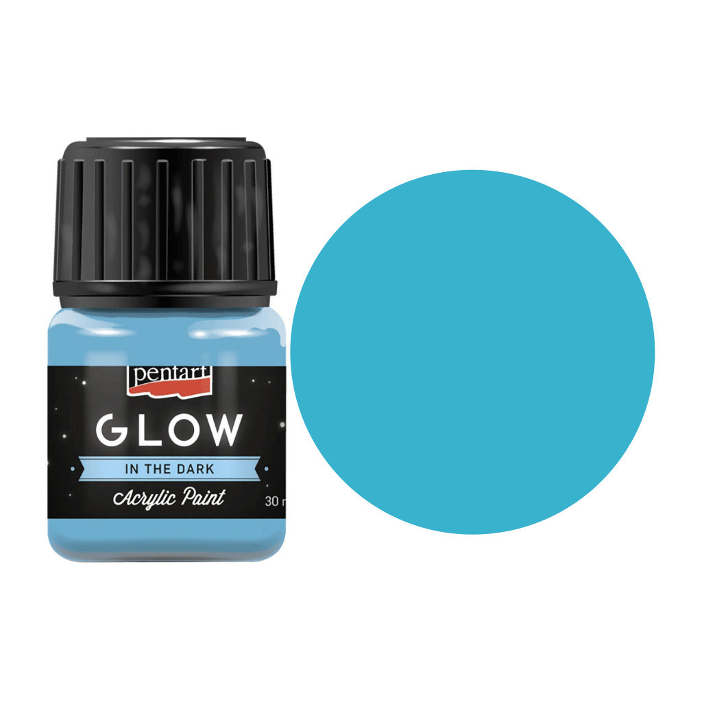 Акрилові фарби Pentart для декору Glow in the dark, Блакитна, 30 мл (5997412761443) - зображення 1
