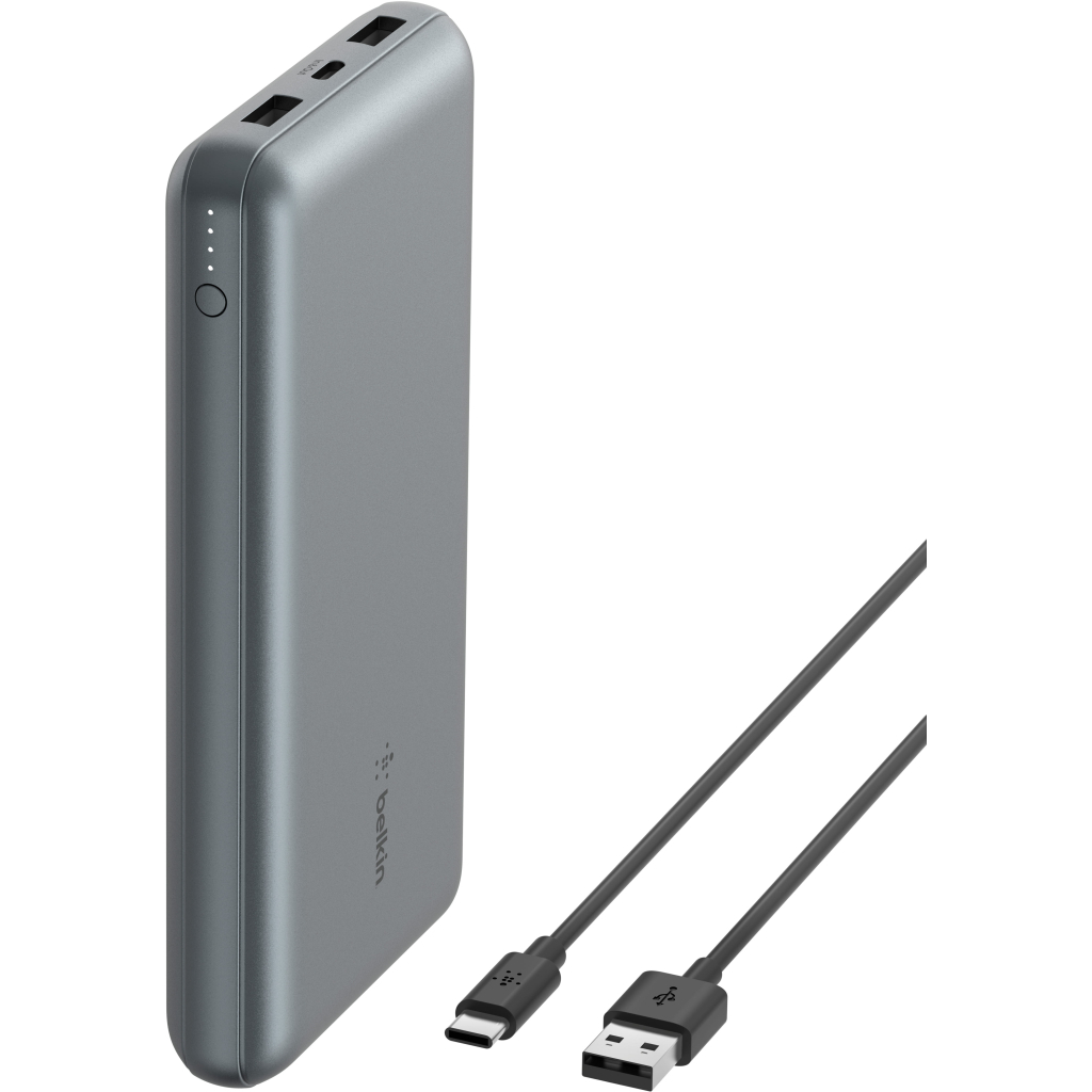 Батарея універсальна Belkin 10000mAh 15W 2xUSB-A, USB-C Gray (BPB011BTGY) - зображення 9