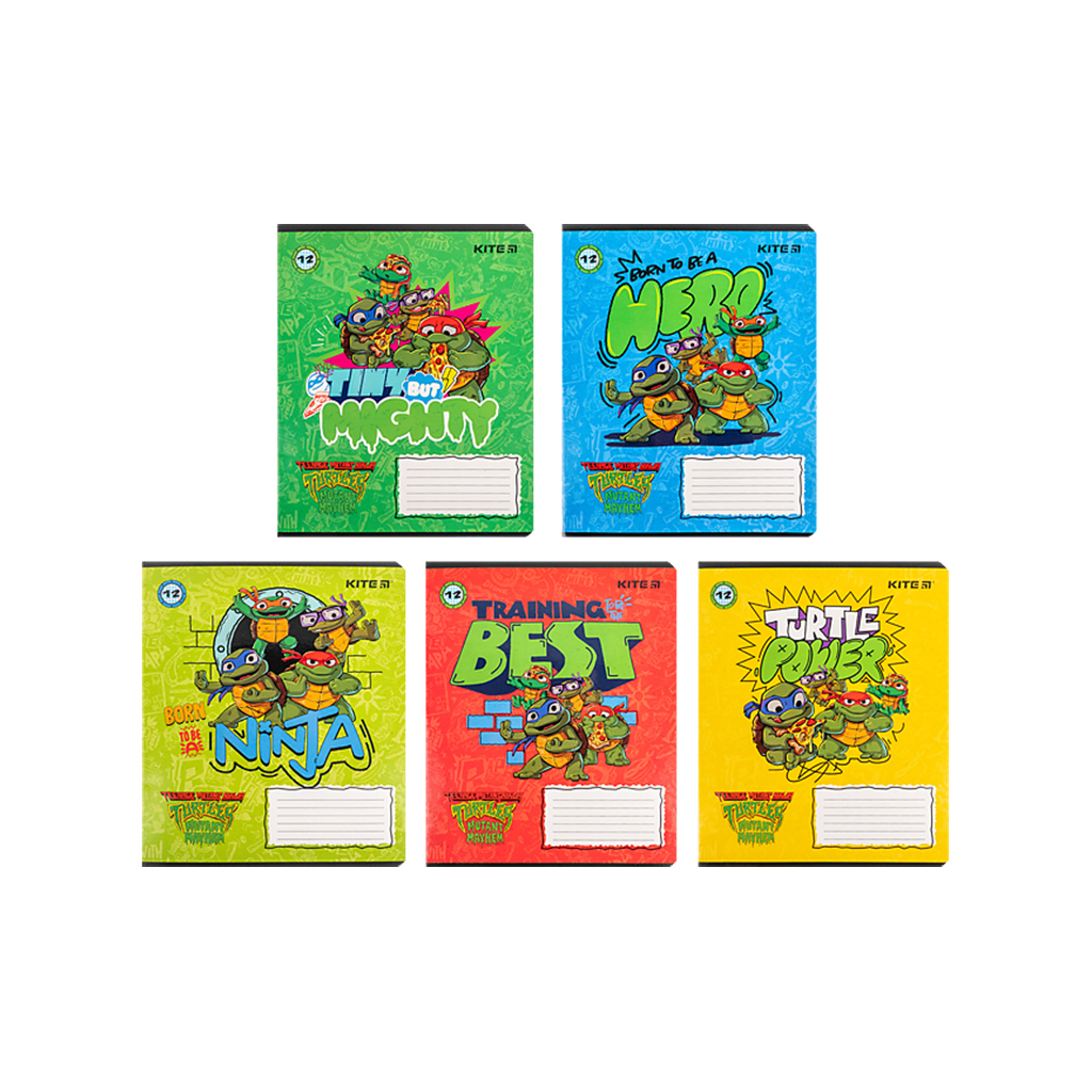 Зошит Kite Ninja Turtles, 12 аркушів, клітинка (NT24-232) - зображення 1