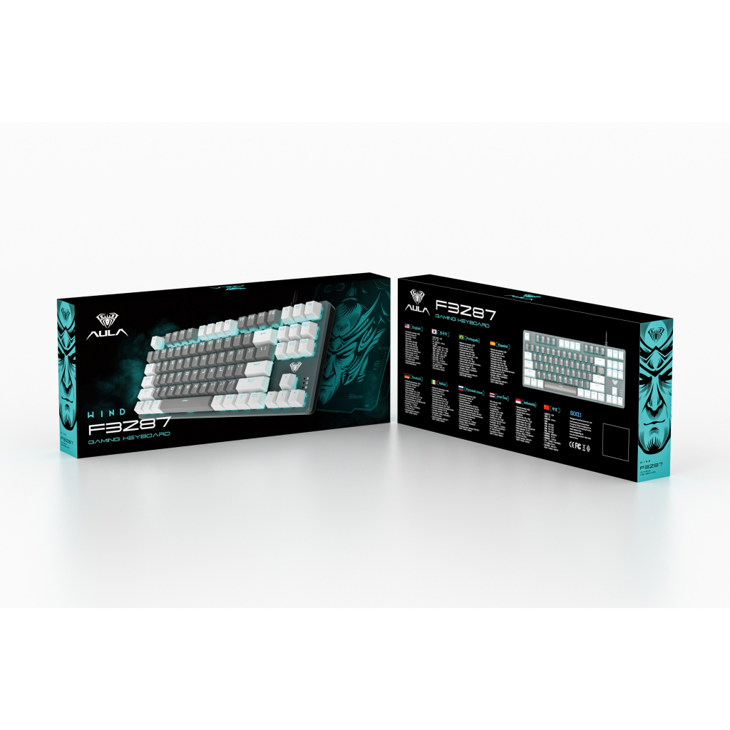 Клавіатура Aula F3287 Keycap KRGD Blue USB UA White/Grey (6948391240688) - зображення 5