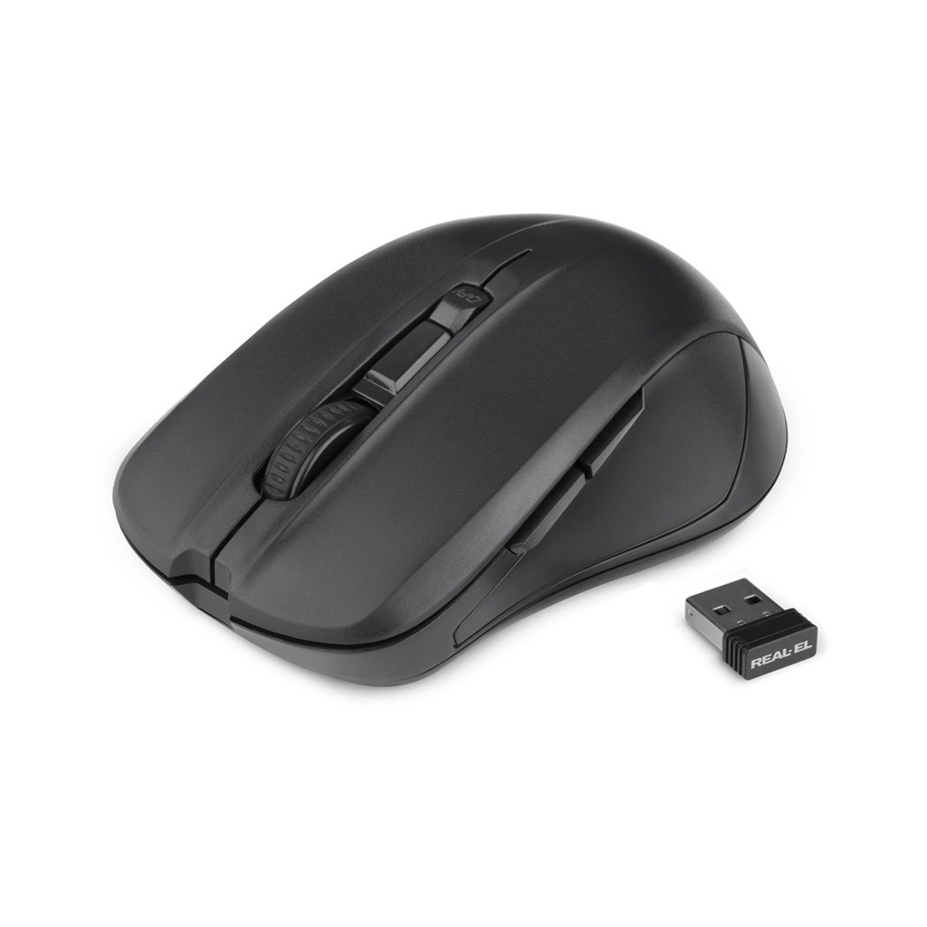 Мишка REAL-EL RM-307 Wireless Black - зображення 1