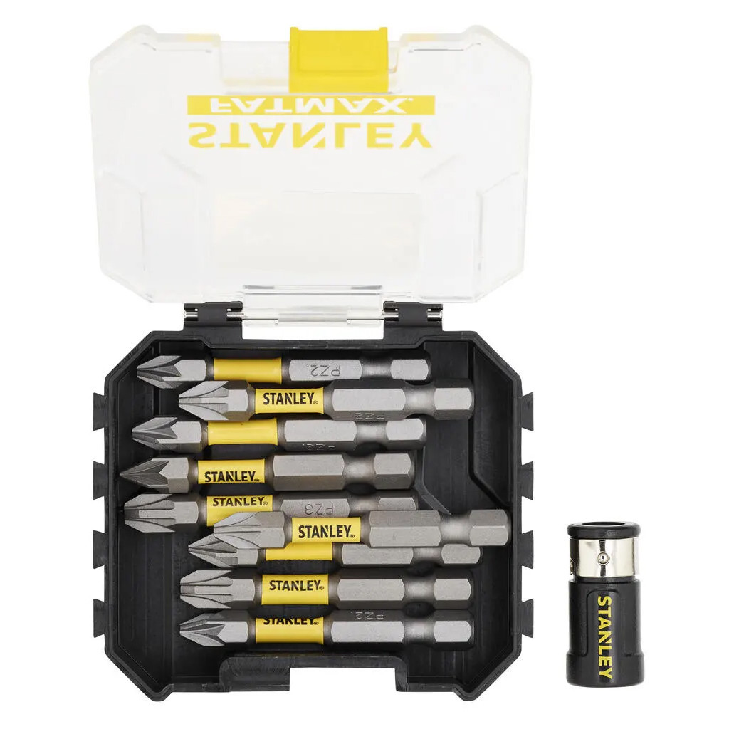 Набір біт Stanley FatMax, Pozidriv, Pz1, Pz2, Pz3, L = 50 мм, 10 шт, кейс (STA88565) - зображення 3