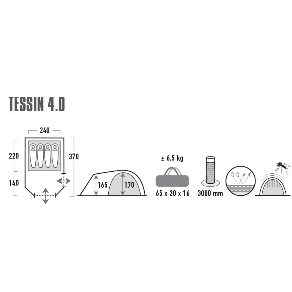 Намет High Peak Tessin 4 Nimbus Grey (928251) - зображення 7