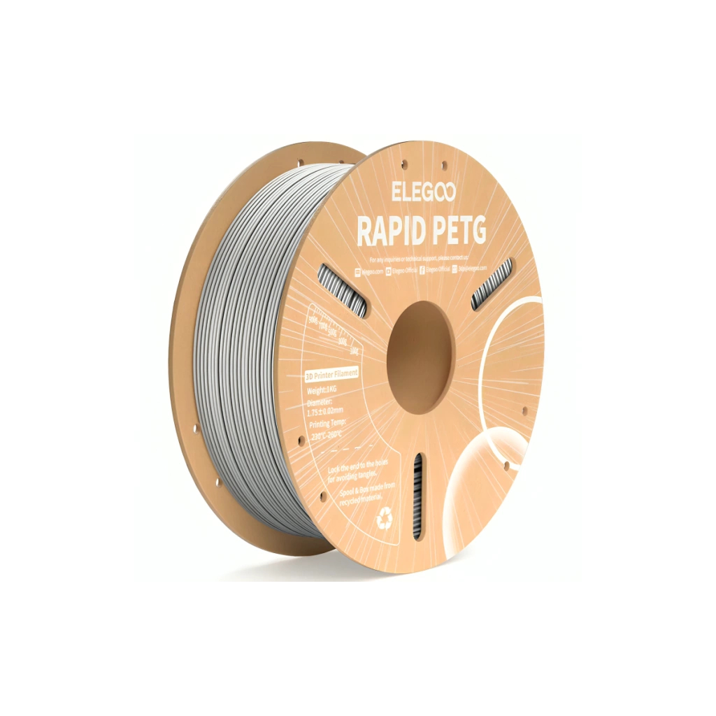 Пластик для 3D-принтера ELEGOO Rapid PETG 1кг, 1.75мм, silver (50.203.0224) - зображення 1